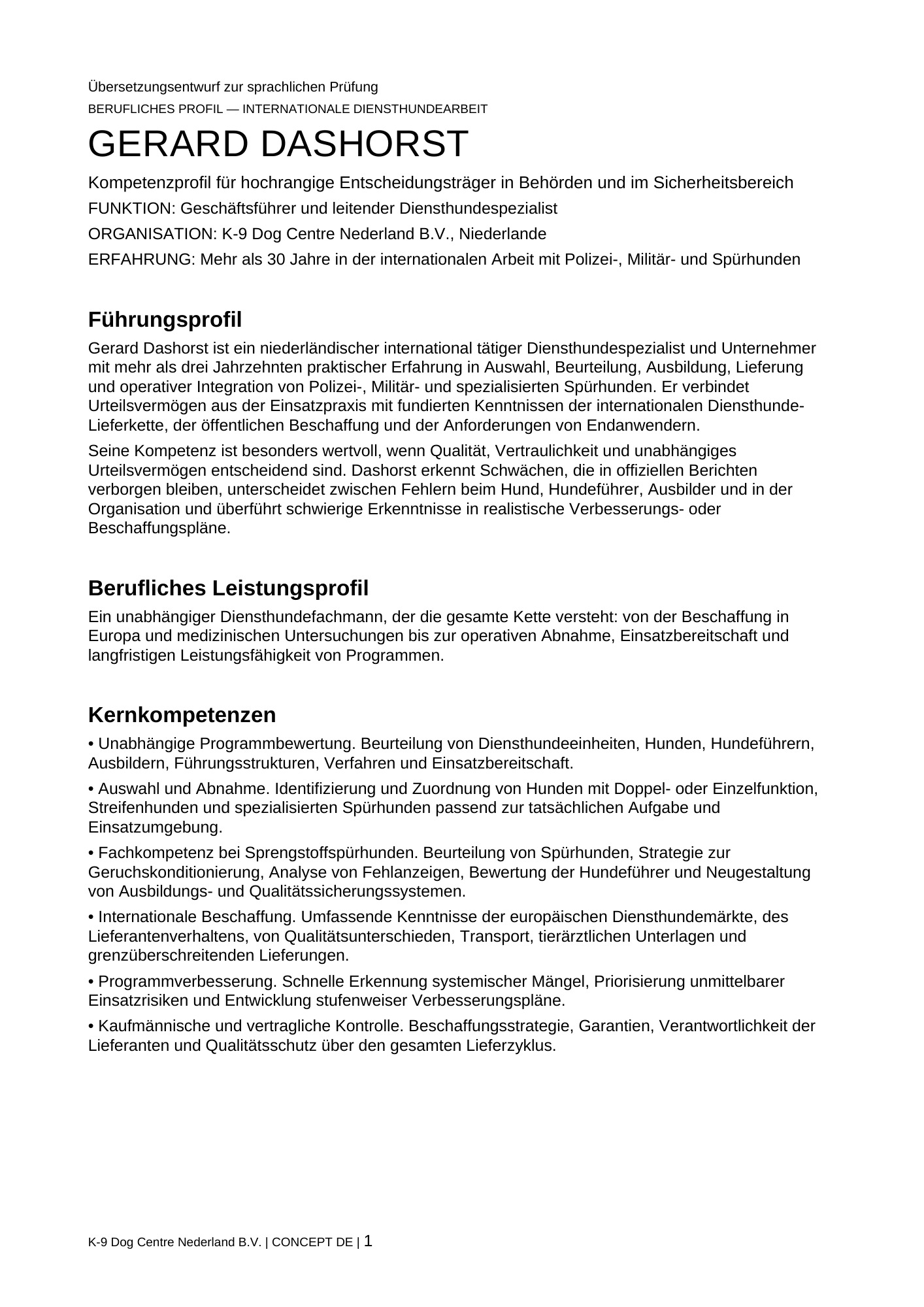 Berufliches Profil, Seite 1 von 3