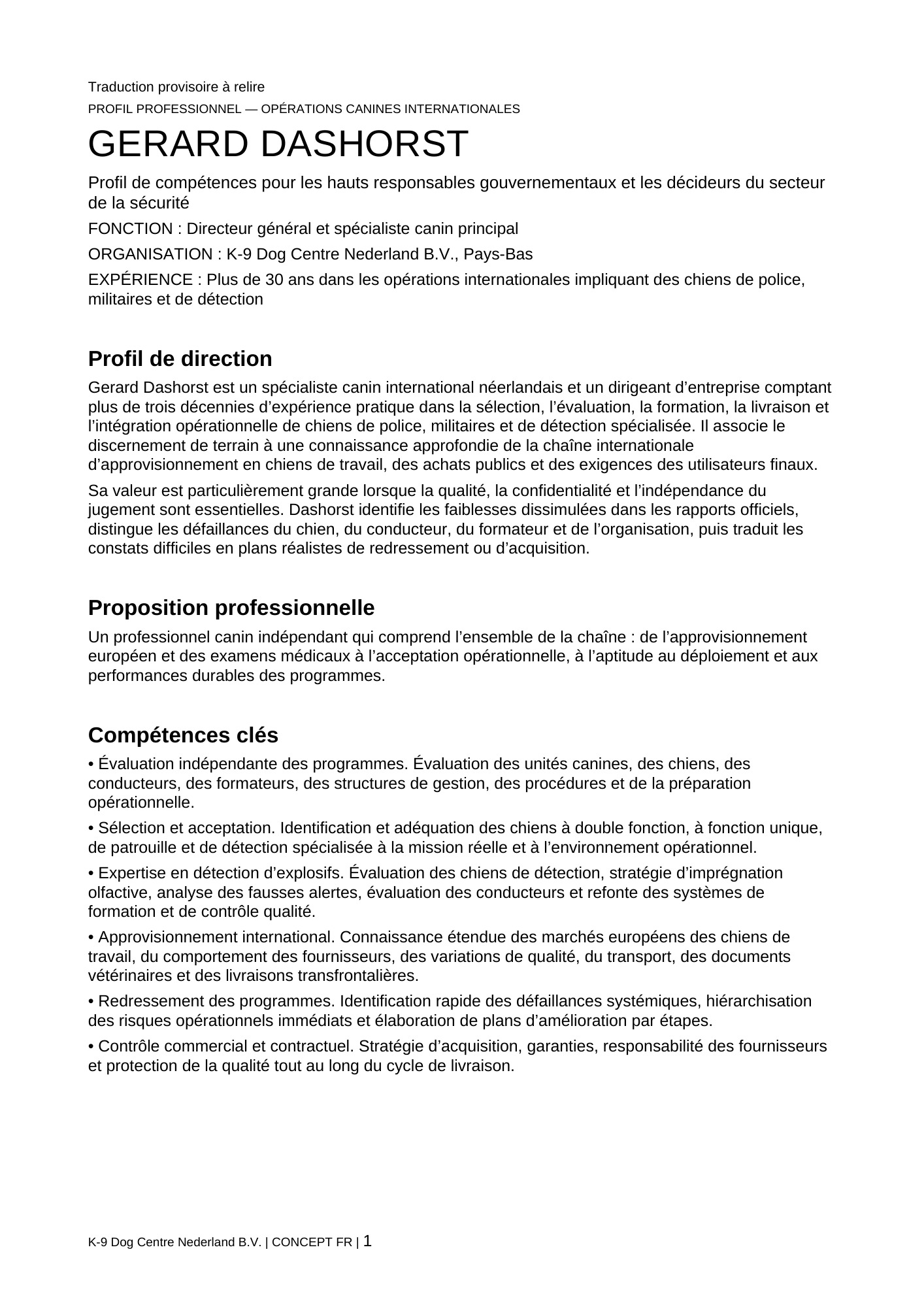 Profil professionnel, page 1 sur 3